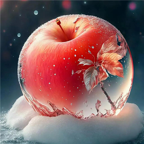唯美冬天雪中苹果头像图片