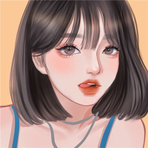 手绘氛围感女生头像