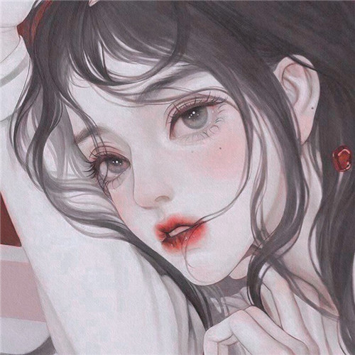 手绘氛围感女生头像