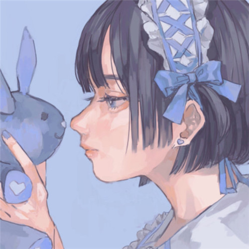 手绘氛围感女生头像