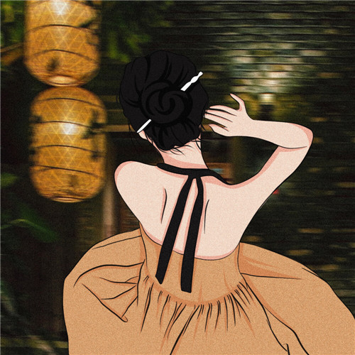 手绘氛围感女生头像
