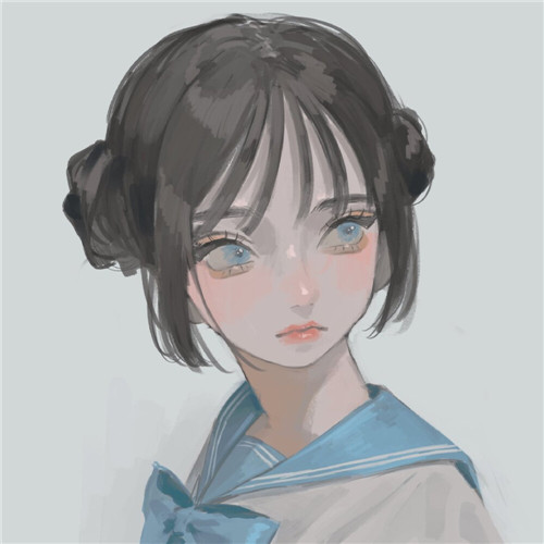 手绘氛围感女生头像