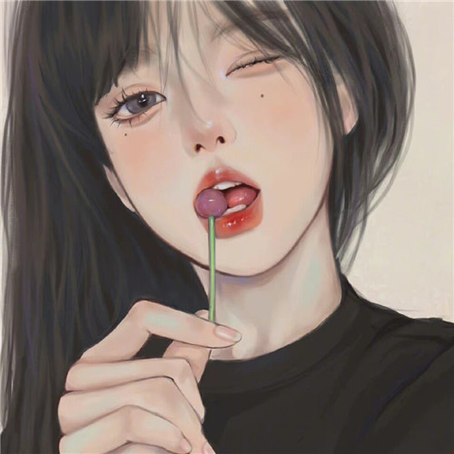 手绘氛围感女生头像