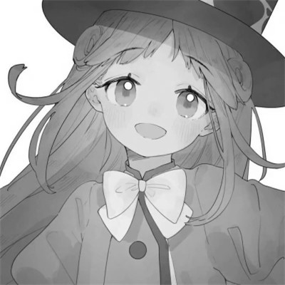 温柔治愈女生动漫头像黑白图片