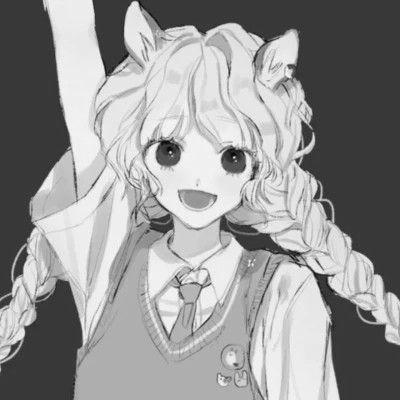 温柔治愈女生动漫头像黑白图片