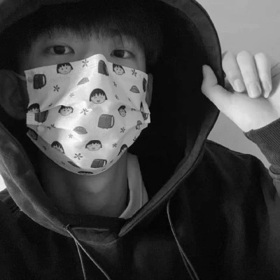 真人男头黑白高级感