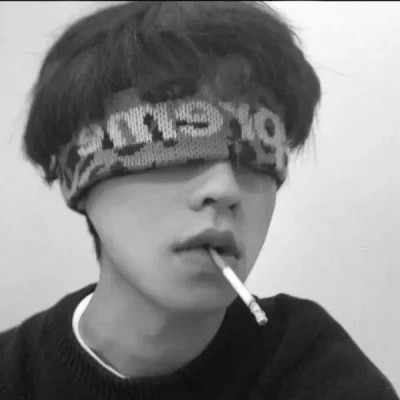 真人男头黑白高级感