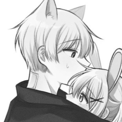 日系ins风漫画头像黑白情侣