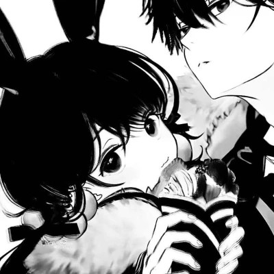 日系ins风漫画头像黑白情侣