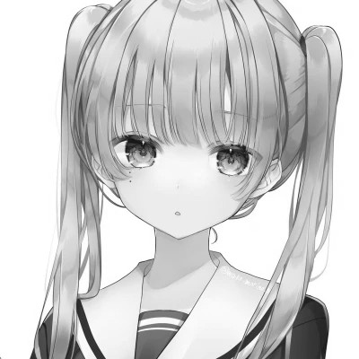日系超甜ins黑白漫画情头