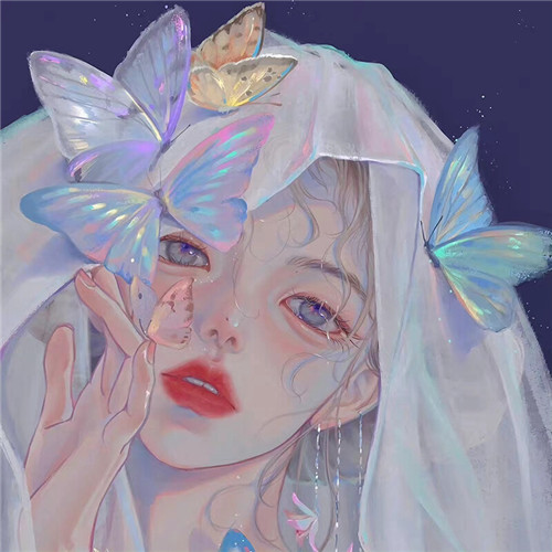 小众手绘插画女生头像