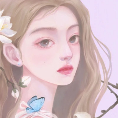 唯美优雅精致女生头像手绘图片