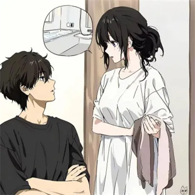 情头 情侣 双人一人一半动漫