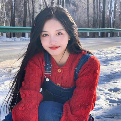 2025红色系女生新年过年头像图片