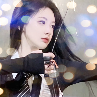 夜晚灯光女生头像