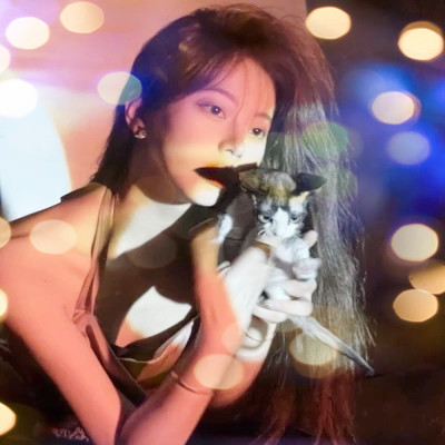 夜晚灯光女生头像