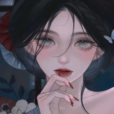 手绘女头ins风小众