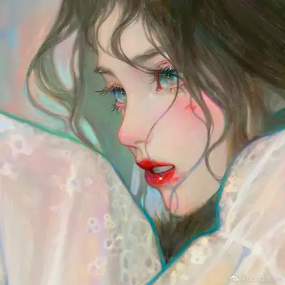 手绘女头ins风小众