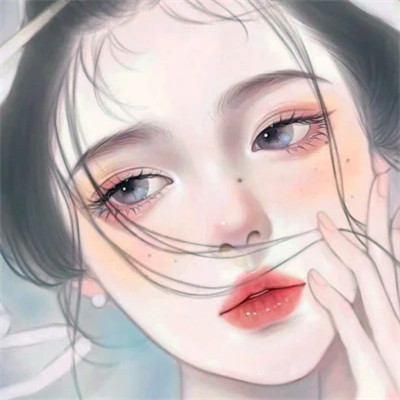 手绘女头ins风小众