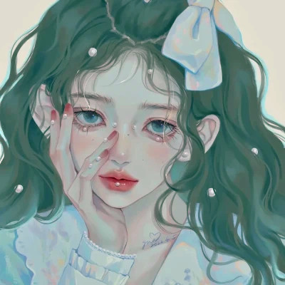 手绘女头ins风小众