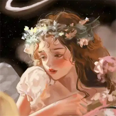 手绘女头ins风小众