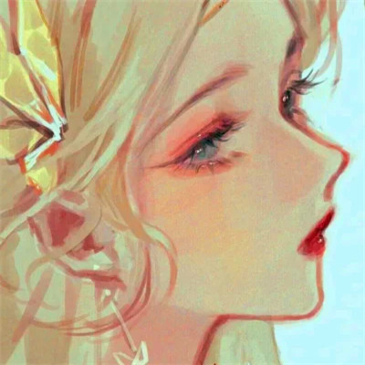 手绘女头ins风小众