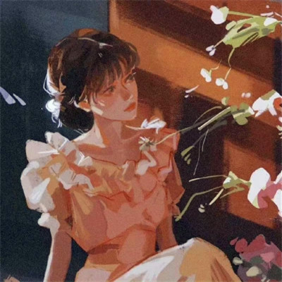 手绘女头ins风小众