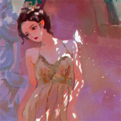 手绘女头ins风小众