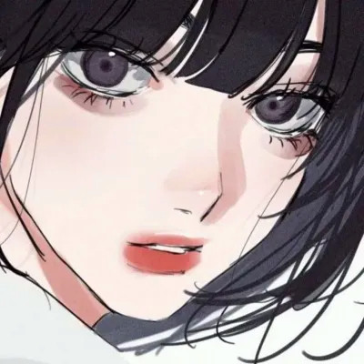 手绘女头ins风小众