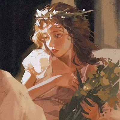 手绘女头ins风小众