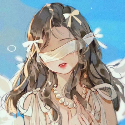 手绘女头ins风小众
