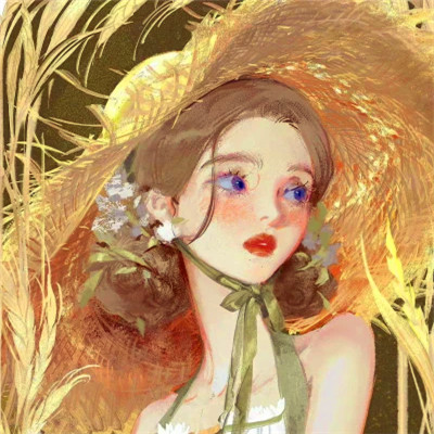 手绘女头ins风小众