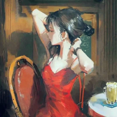 手绘女头ins风小众