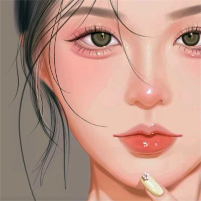 手绘头像女ins高级质感