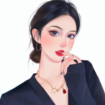 手绘头像女ins高级质感