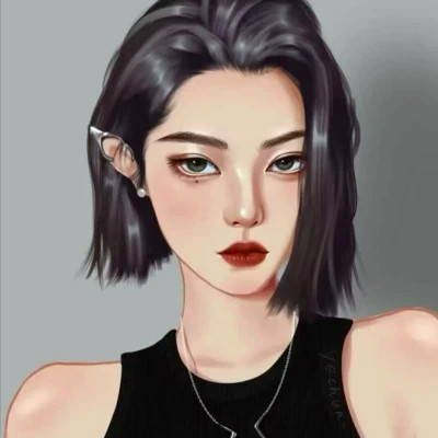 手绘头像女ins高级质感
