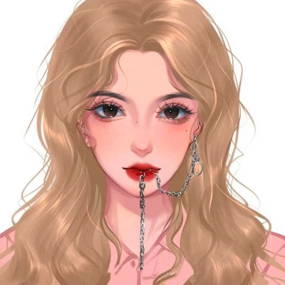 手绘头像女ins高级质感