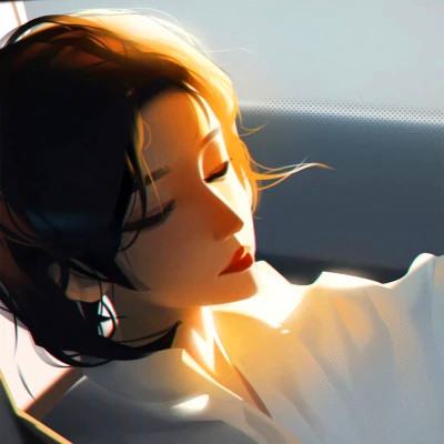 手绘头像女ins高级质感