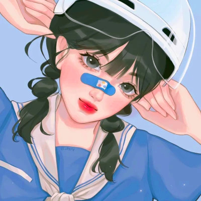 手绘头像女ins高级质感