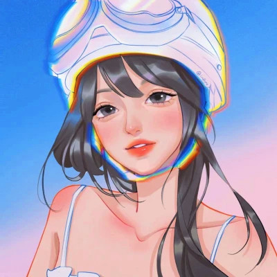 手绘头像女ins高级质感