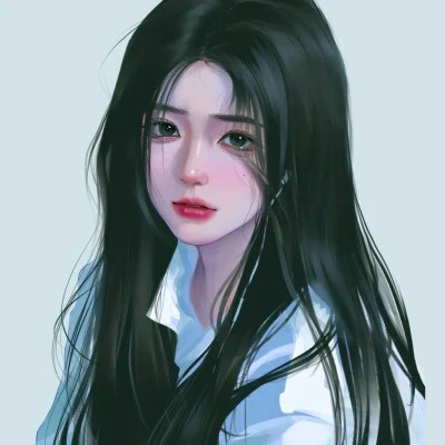 手绘头像女ins高级质感