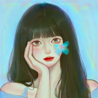 手绘头像女ins高级质感