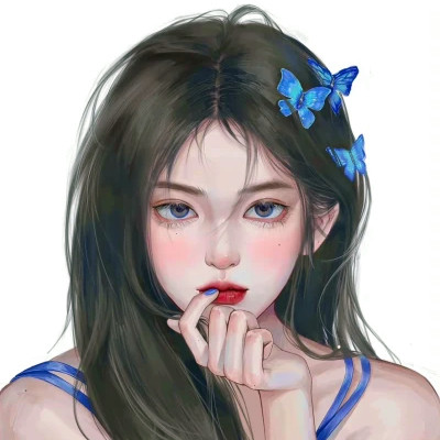 手绘头像女ins高级质感