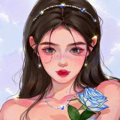 手绘头像女ins高级质感