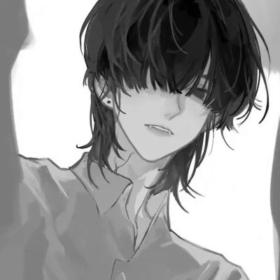 冷酷帅气黑白动漫男头像