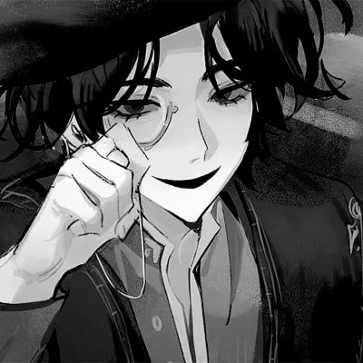 冷酷帅气黑白动漫男头像