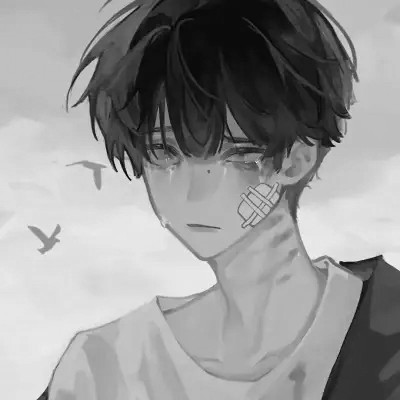 冷酷帅气黑白动漫男头像