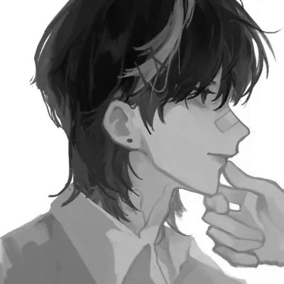 冷酷帅气黑白动漫男头像