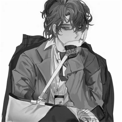 冷酷帅气黑白动漫男头像