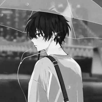 冷酷帅气黑白动漫男头像